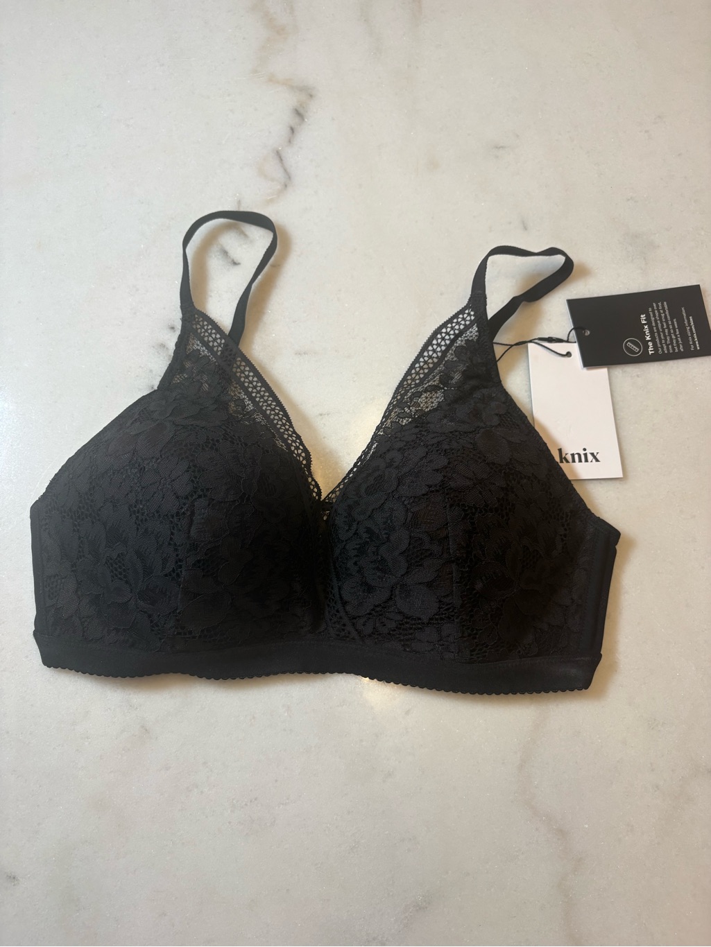 Knix Black Floral Lace Wireless Bralette
